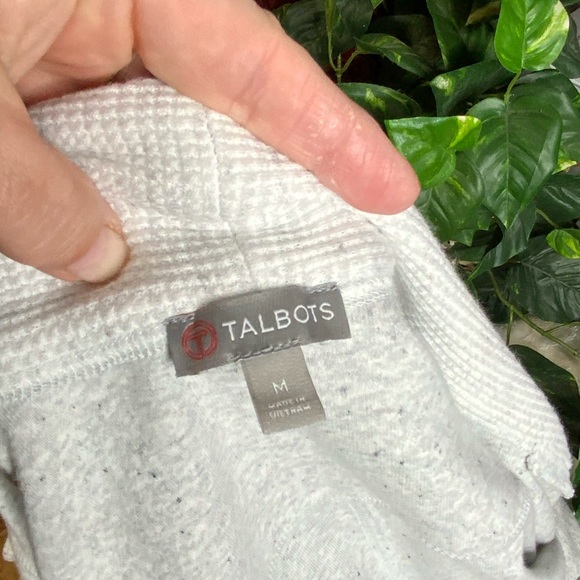 Talbots Light Gray Terry Cardigan With Pockets M - Picture 14 of 16